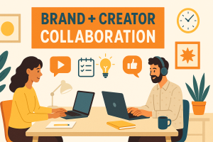 Brand working with creator on UGC content