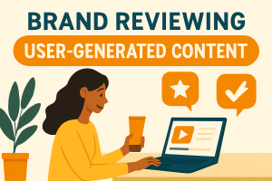 Brand reviewing UGC content submitted by creator.